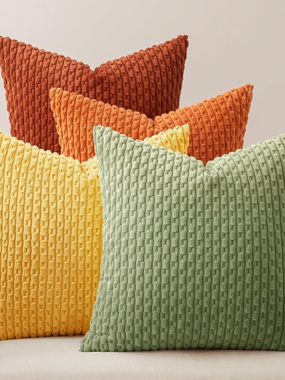 Fall Burnt Orange Decorative Throw Pillow Covers 18x18 Set of 4